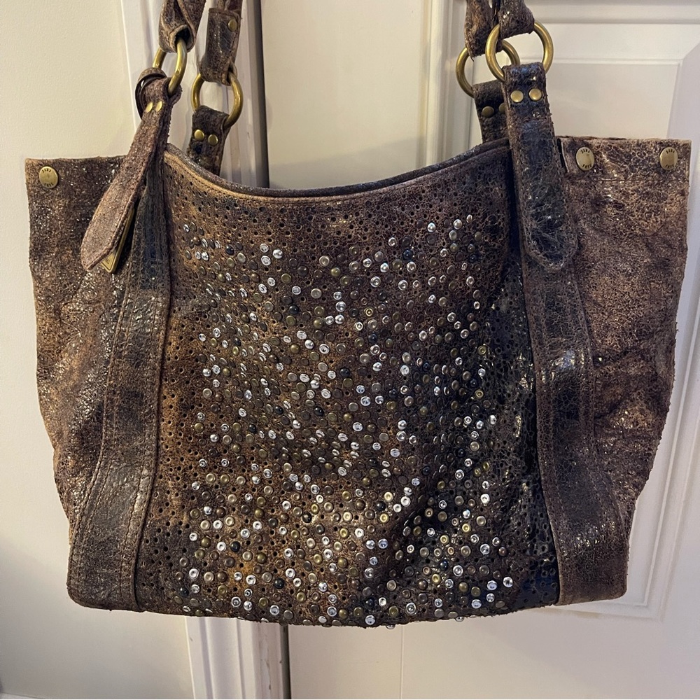 Frye Deborah Distressed Leather Bag in Brown